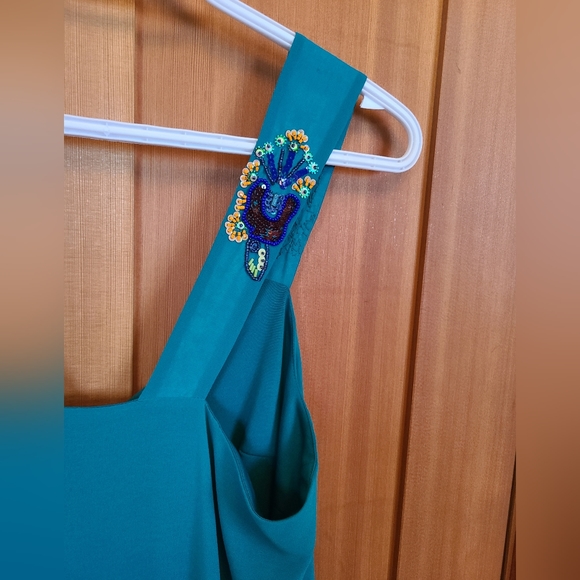 TORQUOISE embroidered Mini Dress - Picture 3 of 7